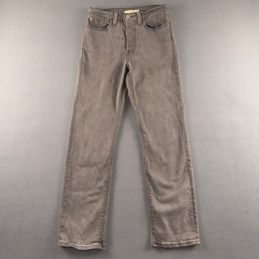 Levis Wedgie Straight Jeans Gray High Rise Denim 34964-0127 Womens 27x28